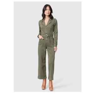Paige Anessa army green long sleeve jumpsuit